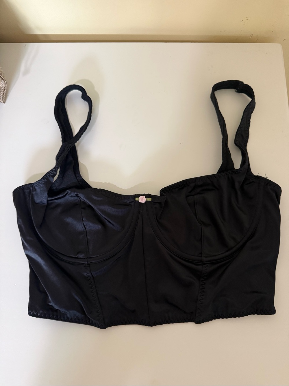 SKIMS Black Longline Underwire Crop Top